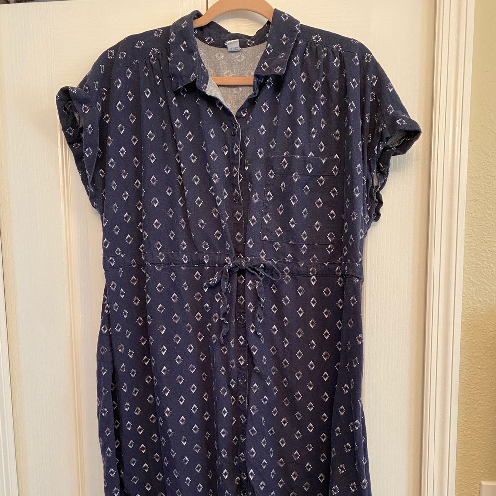 Maternity Chambray Tie-belt Shirt Dress